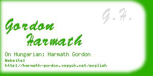 gordon harmath business card